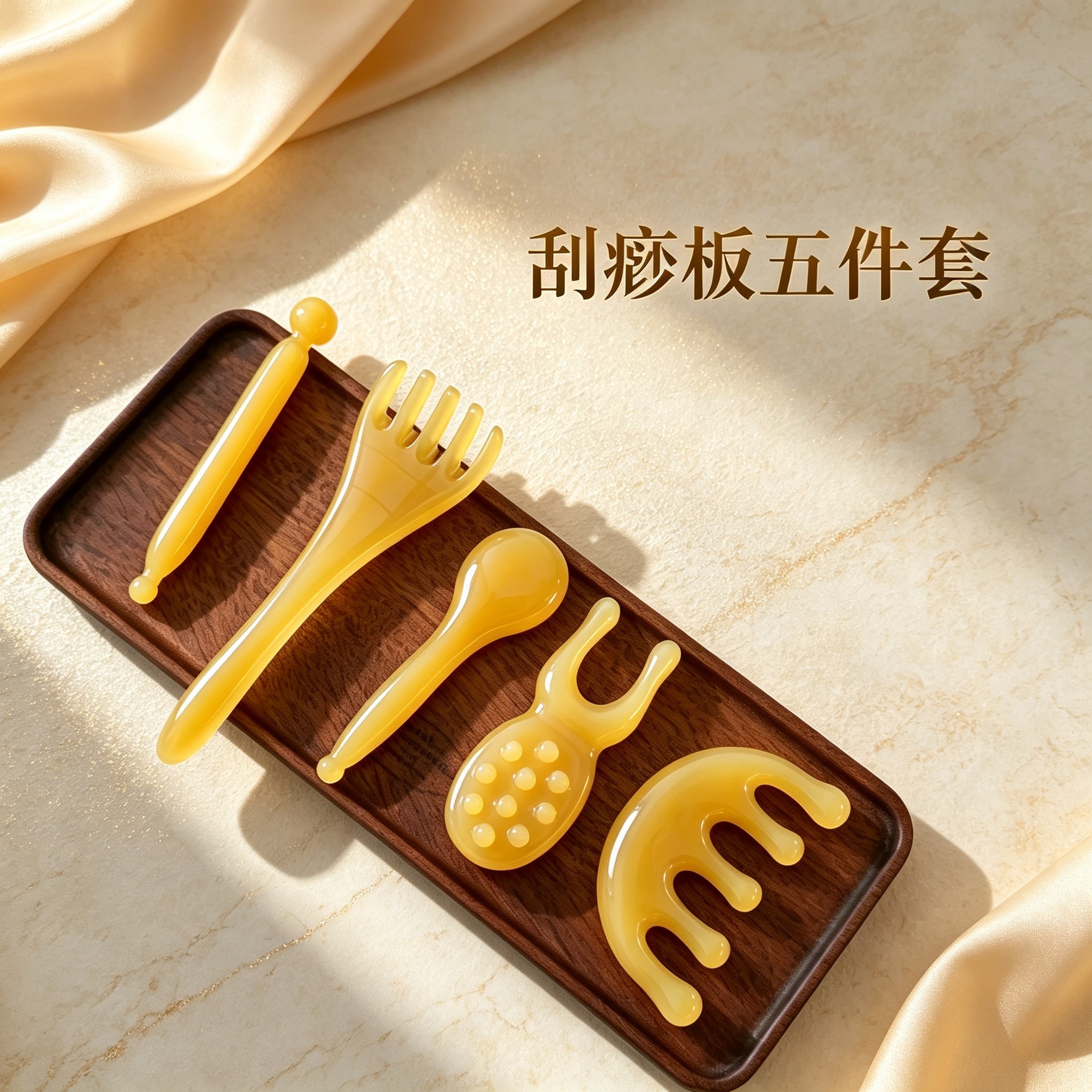 Multifunctional Beauty Massage Set, Resin Gua Sha Board,...