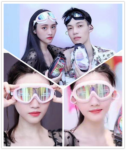 Silicone swimming goggles large frame HD coated waterproof and anti-fog swimming goggles for men, women, adults and children diving goggles equipment