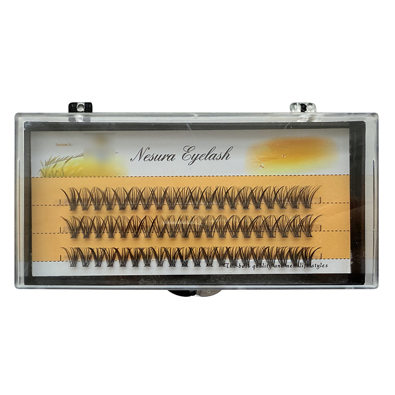 Transfronterizo europeo y americano 10P20P30P40P50P60P Espantapájaros Pestañas postizas autoinjertadas de un solo racimo de fusión en caliente