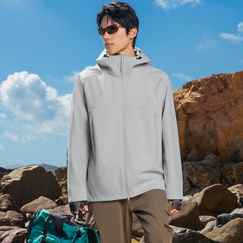 Softshell Jacket for Men and Women, Windproof and Waterproof, Outdoor Solid Color Softshell Jacket, Men's Hooded Couple's Cycling Jacket Softshell Jacket for Men and Women, Windproof and Waterproof, Outdoor Solid Color Softshell Jacket, Men's Hooded Couple's Cycling Jacket