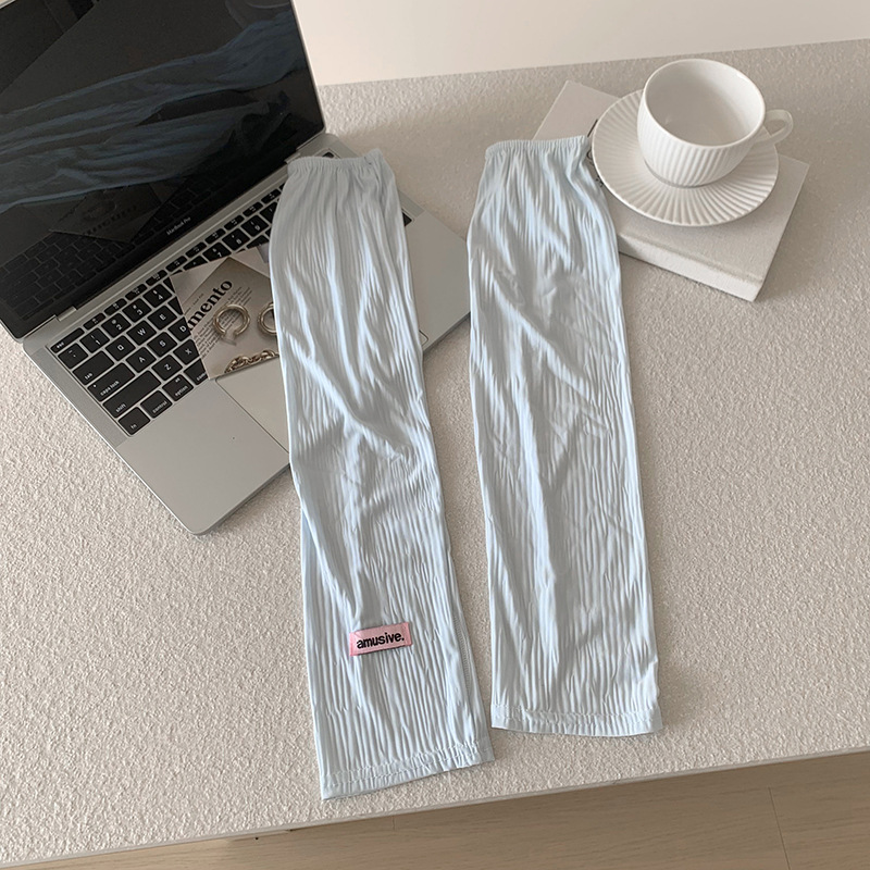 Funda de manga de hielo suelta y transpirable verano nuevo estilo arrugado todo fósforo color sólido parasol al aire libre protección UV funda de manga de brazo