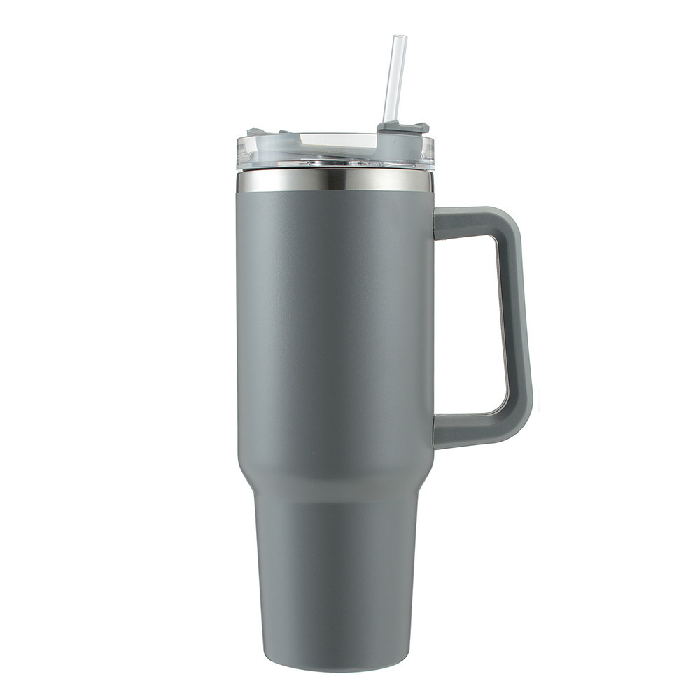 Taza térmica de acero inoxidable 304 de 40oz, vaso de coche con asa y pajita, nuevo modelo Amazon