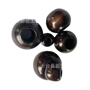 25mm Round Wood Beads Large Hole 10mm Environmentally Friendly Dark Coffee Round Wood Beads Loose Beads DIY Jewelry Accessories Beads