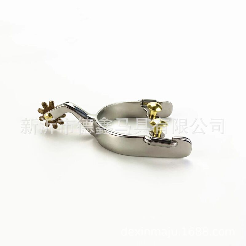 Western Cowboy Spurs Stainless Steel Polished Brass Gears and Buckles Universal Western Cowboy Spurs Stainless Steel Polished Brass Gears and Buckles Universal