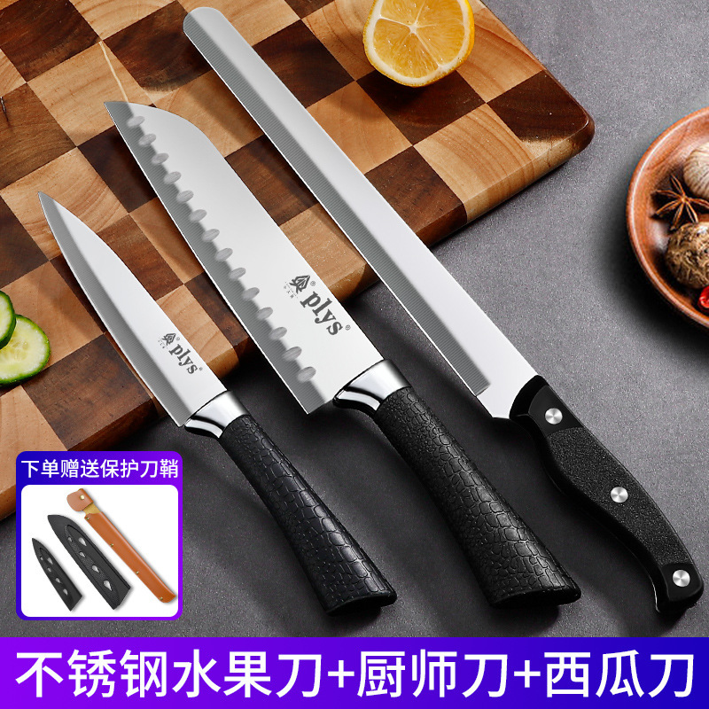 Cuchillo de mesa cuchillo de acero inoxidable portátil estudiante cuchillo de fruta dormitorio hogar cuchillo de peeling de melón y fruta conjunto de moldeo por inyección