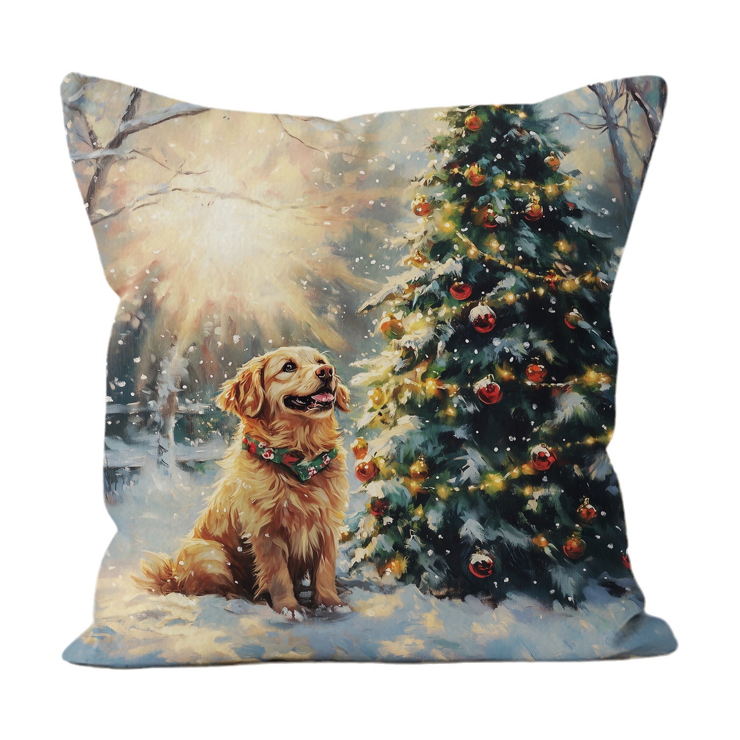Navidad cachorro almohada cuadrada casa sala de estar sofá dormitorio cabecera almohada cuadrada sin cojín central
