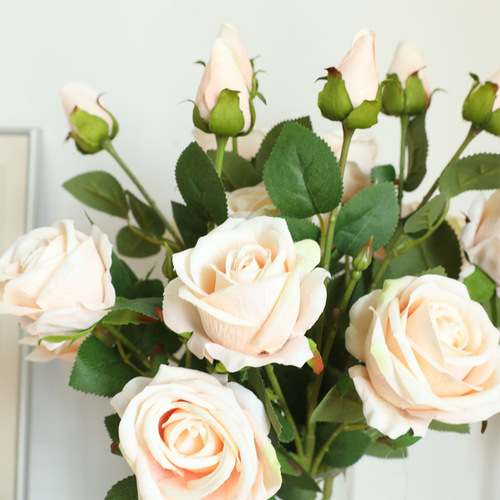 Manufacturer velvet pearl rose INS simulation flower wedding home decoration bouquet plant wall fake flower MW03337