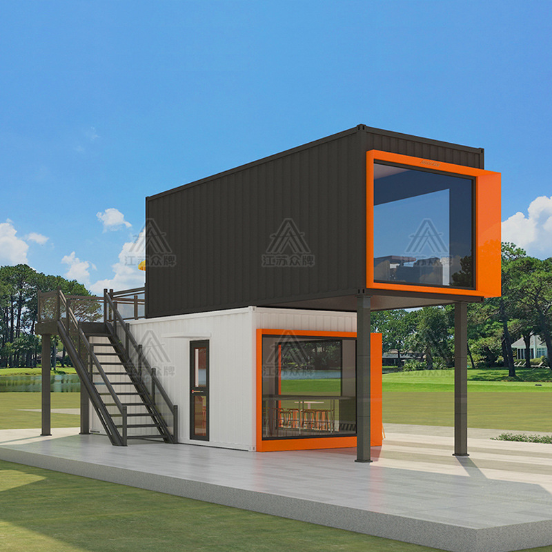 Contenedor casa móvil calle comercial café de doble capa tienda de té con leche área escénica calle de bocadillos tienda móvil quiosco