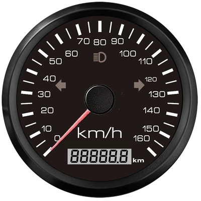Mileage 12V24V Car Rv – automobile instrument - black-dial-black-bezel-160-kmh