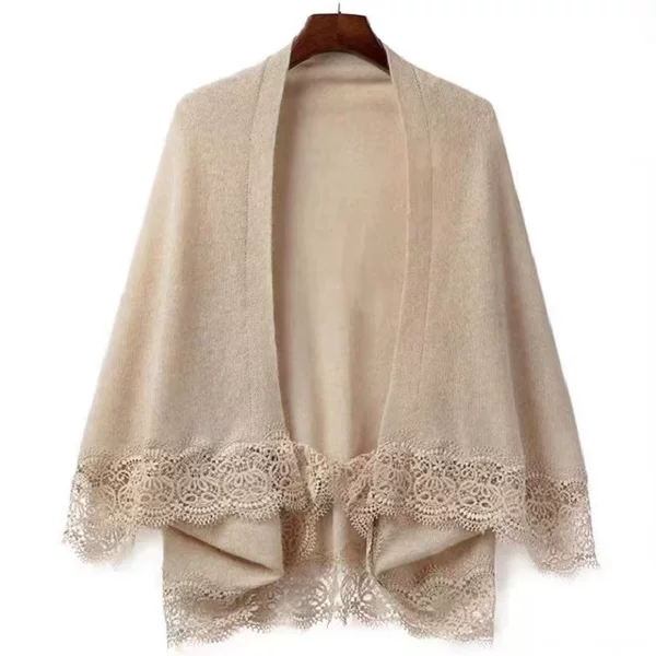 New wholesale custom lace shawl dual-use wool air conditioning cardigan scarf knitted cardigan postpartum shawl summer thin style