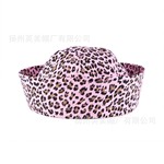 蝴蝶结豹纹水手帽女复古辣妹翻檐贝雷帽甜美可爱显脸小帽子潮