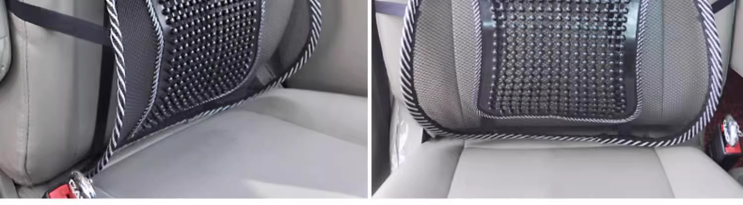 Car Lumbar Support Summer Seat Ice Silk Breathable Lumbar Support Massage Cushion Backrest Office Waist Cushion Car Supplies