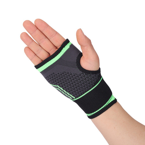 Sports tape fitness palm guard basketball knitting outdoor cycling badminton professional wrist guard gloves men warm