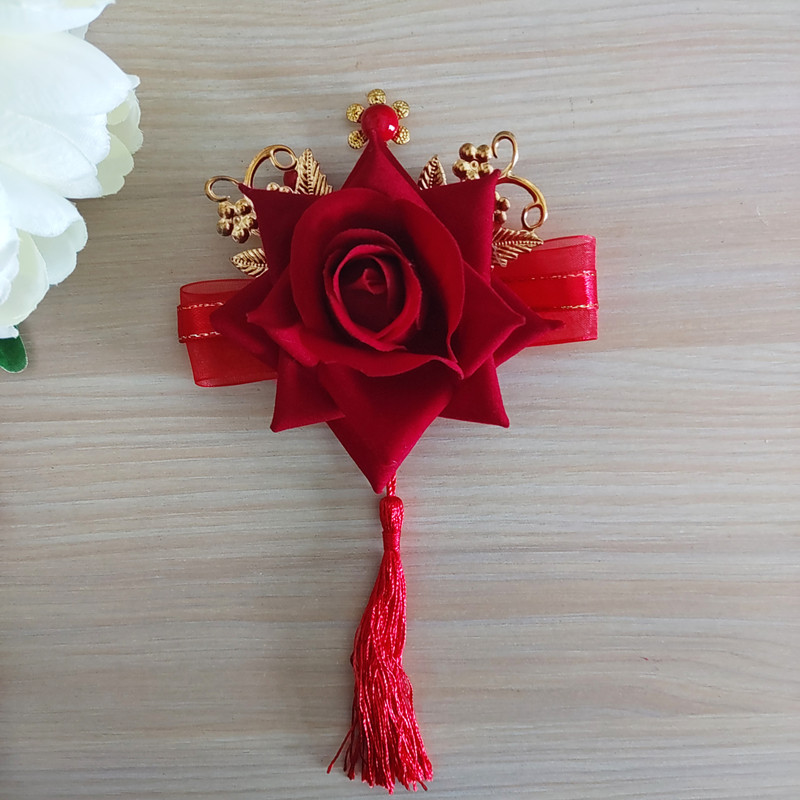 Ramillete de boda, celebración de boda, suministros para novios, padre, madre, padrinos de boda, damas de honor, familia, conjunto completo de flores únicas hechas a mano