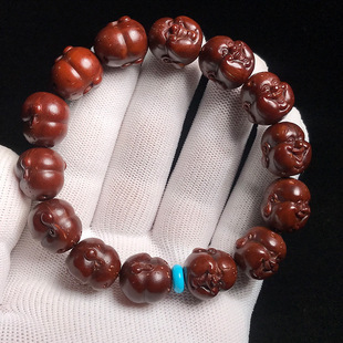 Authentic Purple Golden Mouse Carved Bracelet Men's Maitreya Buddha Lucifer Bracelet Women's Three-eyed Bodhi Fine genuine goods