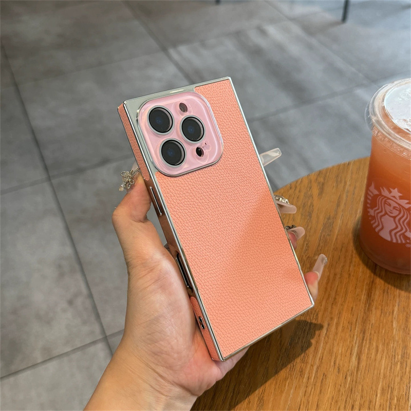电镀荔枝纹适用iPhone16pro手机壳苹果15pro皮纹14pro高级感13pro|undefined