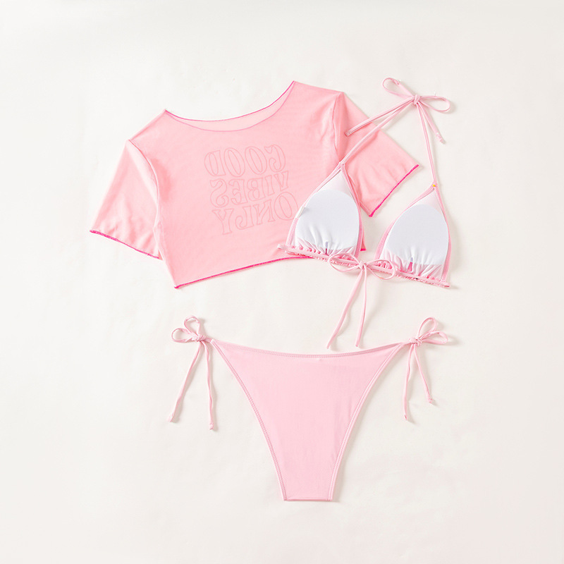 2026 New European and American Style Bikini Two-Piece Swimsuit for Women, Russian Amazon, Aliexpress Cross-Border Three-Piece Set