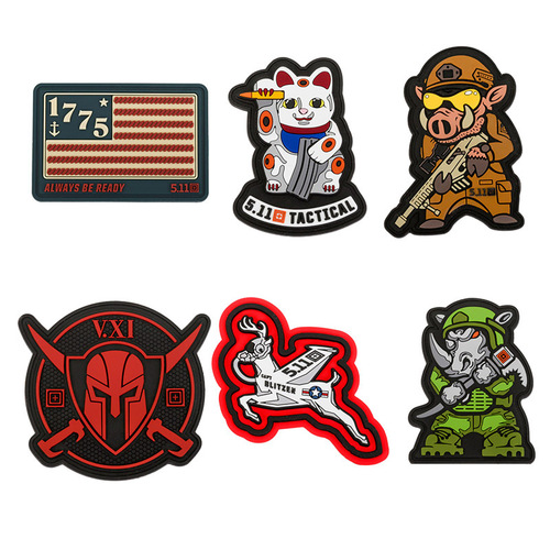 Outdoor soft rubber tactical military patch 511 armband Velcro 3D rubber bag stamp cross-border commemorative stickers