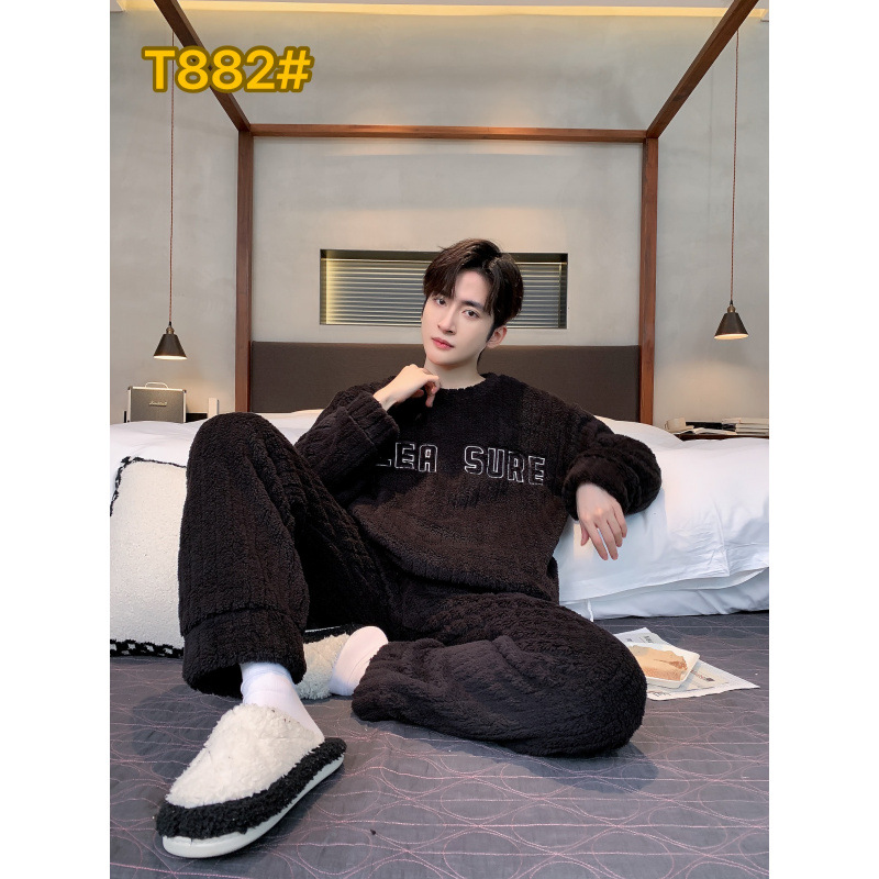 Men's Flannel Suit L-3Xl Large Size Men's Pajamas Suit