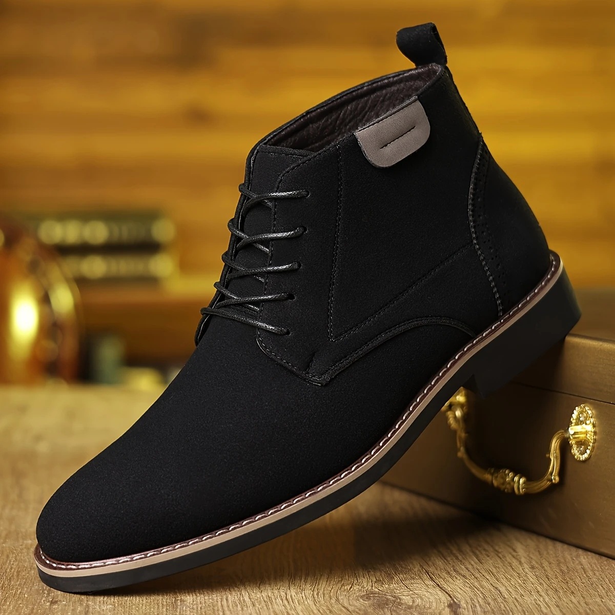 Cross-border hot-selling men's shoes, fashionable men's Chelsea boots, high-top casual men's shoes, lace-up business formal shoes in stock