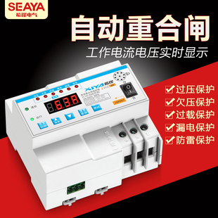 Leakage Protector Automatic Reclosing Self-Restoring Overvoltage Undervoltage Current Limiting Lightning Protection Switch Photovoltaic Circuit Breaker 220V
