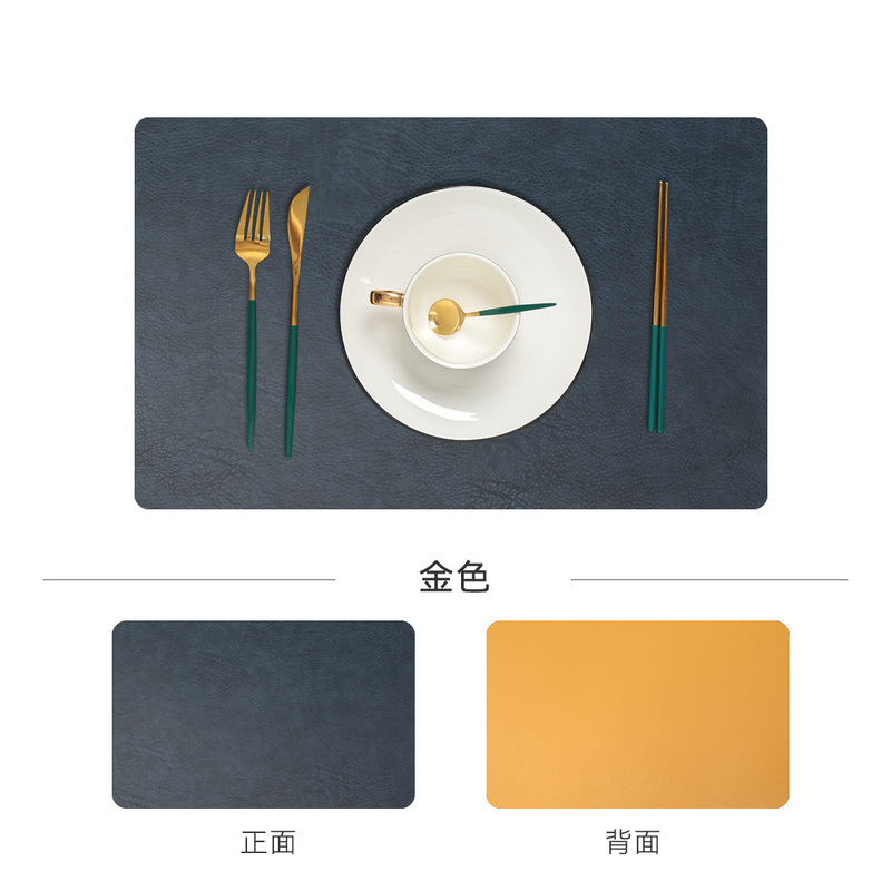 高級食マット牛革模様防水防油耐高温両面軽贅沢食テーブルマットカスタマイズ可能なサイズロゴ|undefined