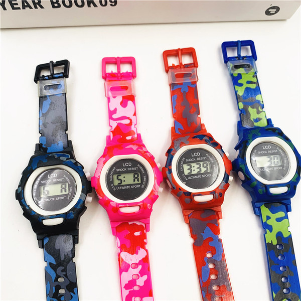 Camouflage cartoon digital watch for boys and girls