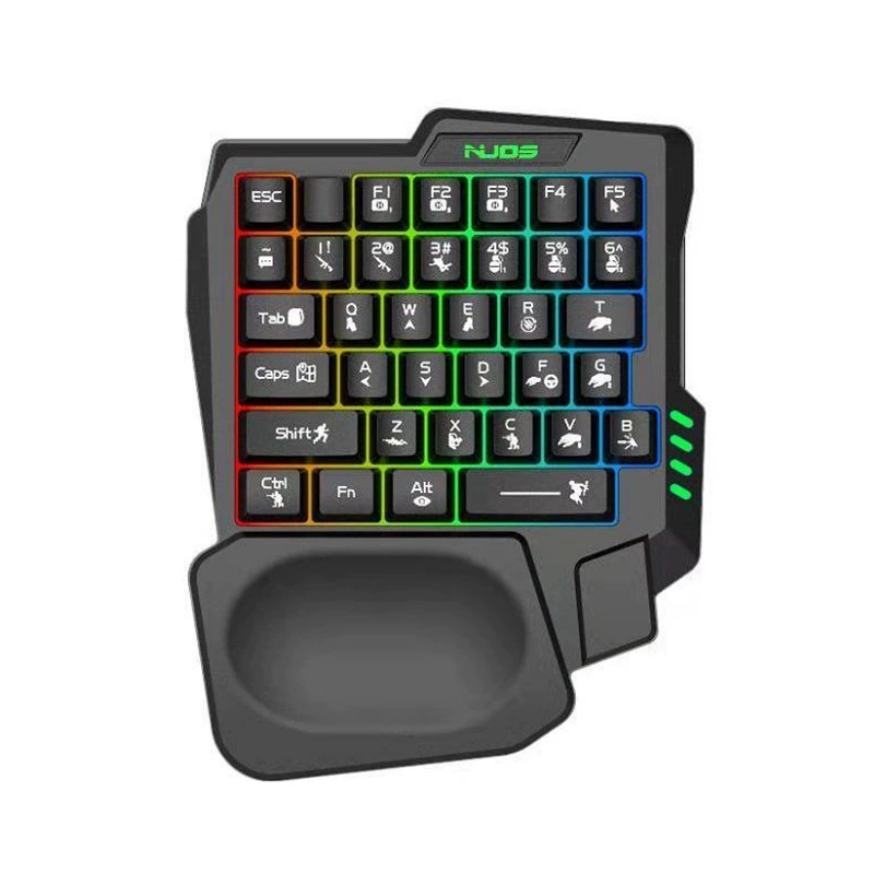 G92 одном_hand keyboard кабель для мобильной игры поедания курицы артефакт LOL пистолет трон маленькая клавиатура подсветка слева рука мирное элита
