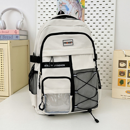 Junior high school students, male burden reduction and spine protection backpack, middle school students, schoolbag, high school girls, couple, large-capacity water-proof backpack