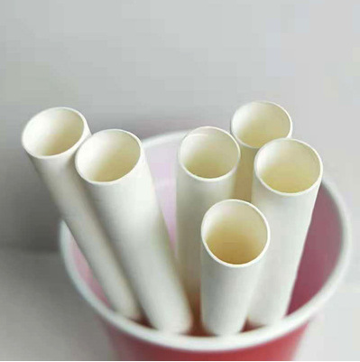Desechable engrosada bolsa de papel de 4 capas de gran diámetro en Punta boca papel paja tubo recto bebida leche té paja 12MM
