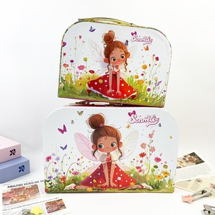 Cross-Border New Flower Fairy Suitcase Uv Printing Process Set of Two Gift Boxes Storage Box Factory Direct Sales in Stock
