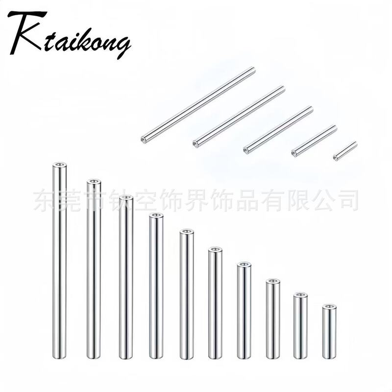 F136 Titanium Alloy Internally Threaded Tongue Stud Straight Bar Body Piercing Jewelry G23 Accessory Ear Bridge Replacement Rod Internal Thread