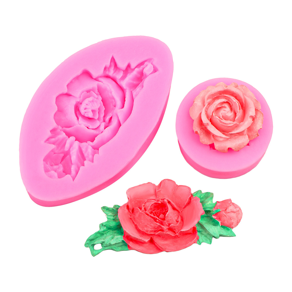 DIY Rosa pequeña flor forma de silicona suave cerámica flor molde de silicona pastel de chocolate molde de decoración para hornear