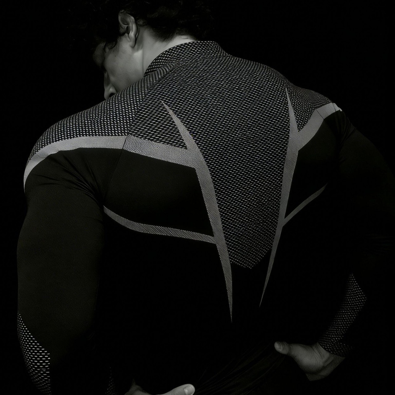 Men's Semi-Zip Long Sleeve Athletic Shirt Breathable Mesh Slim Fit Quick Dry Workout Top for Training And Sports_voghion.com