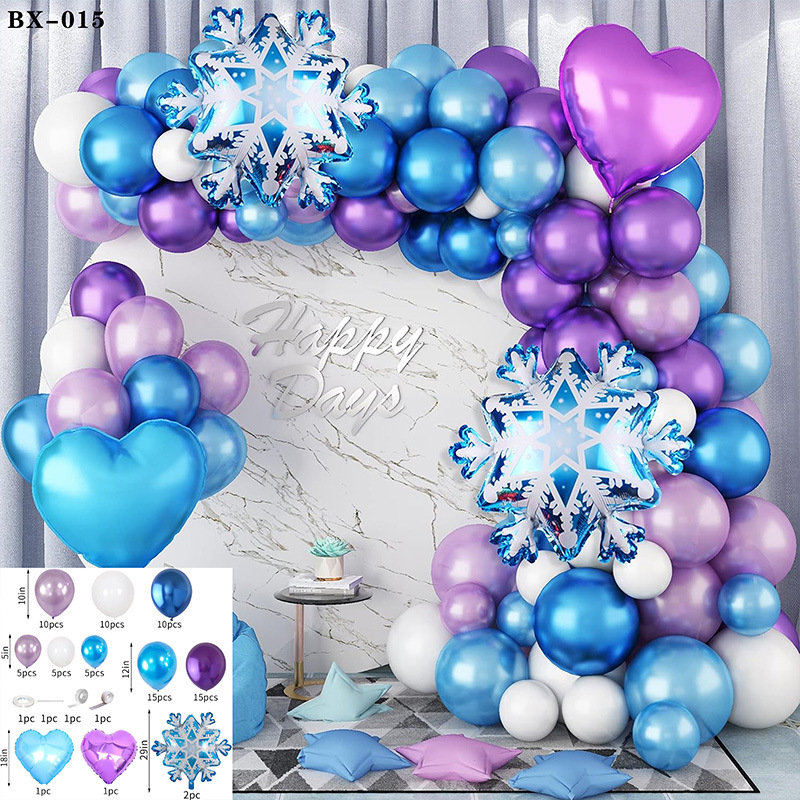 Frozen azul tema cumpleaños decoración globo traje princesa niña niños años de edad decoración escena diseño