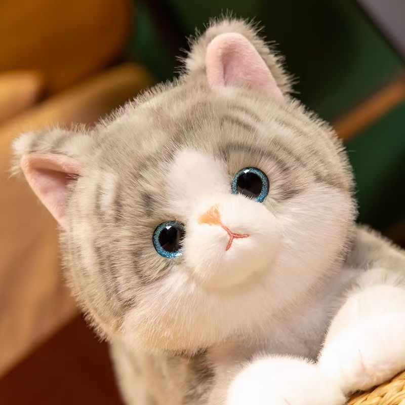 赛特嘟嘟趴姿小猫玩偶可爱猫咪毛绒玩具仿真猫公仔娃娃生日礼物|undefined