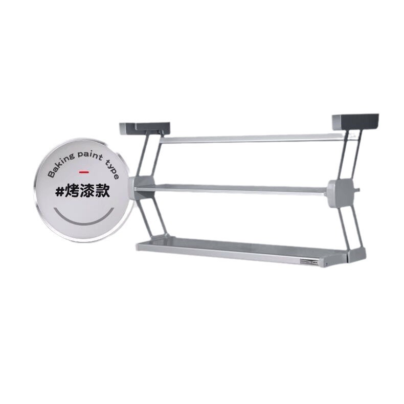 Ingredientes de cocina desplegable de doble capa plegable cesta de la cocina colgante gabinete de almacenamiento tazón plato de acero inoxidable condimento botella de almacenamiento rack