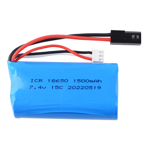 Factory sales 7.4V 1500mAh lithium battery for Weili 12402a 12428 high speed remote control car cylinder 18650