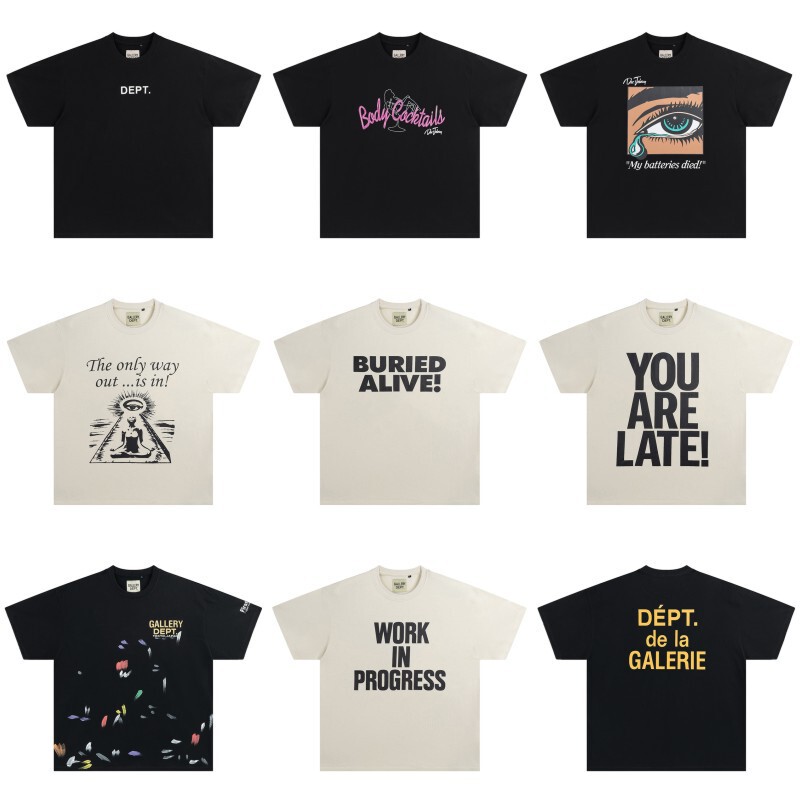 Amiri American Retro Trendy Brand Gallery Dept Short-Sleeved Men's Couple Vtg Loose Casual Retro T-Shirt Amiri American Retro Trendy Brand Gallery Dept Short-Sleeved Men's Couple Vtg Loose Casual Retro T-Shirt