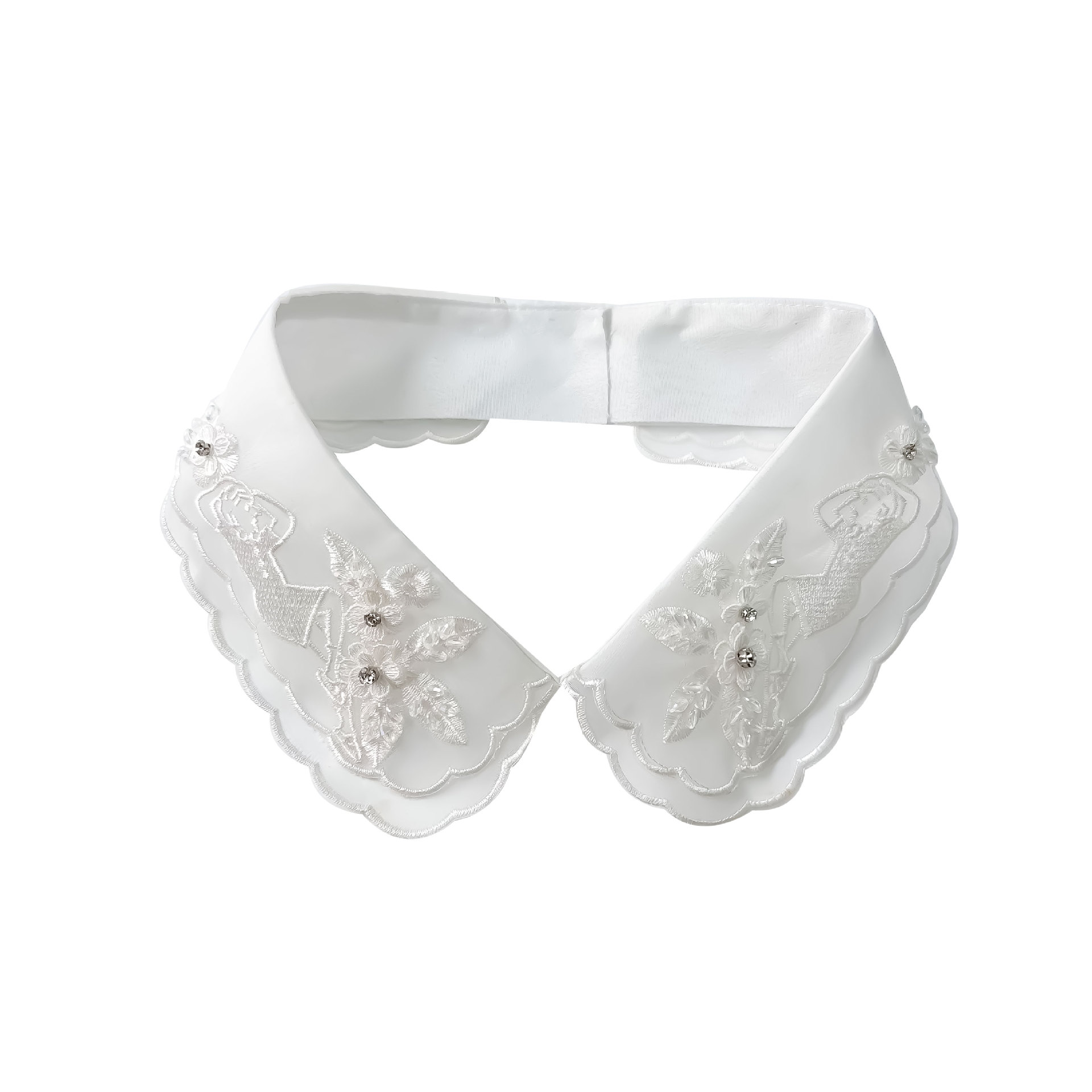 Cuello falso bordado en agua de alta calidad camisa de mujer vestido de moda decoración hueco taladro de clavo cuello falso