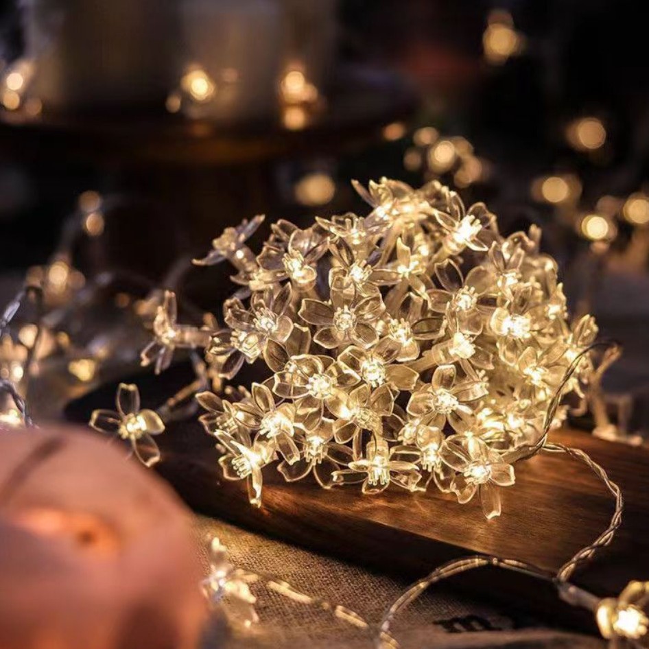Nuevo LED de flores de cerezo cadena de luces festivales centro comercial patio atmósfera romántica decoración de luces cadena de árboles luz de atmósfera diseño de luces