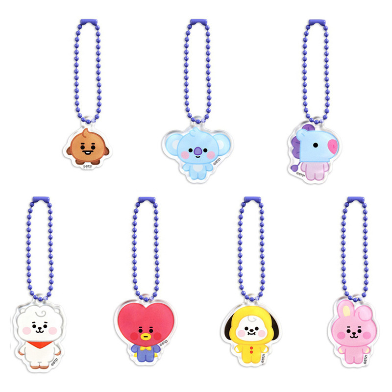 Cartoon Youth League Keychain Men's and Women's Cute Transparent Acrylic Key Ring Car Bag Mobile Phone Pendant