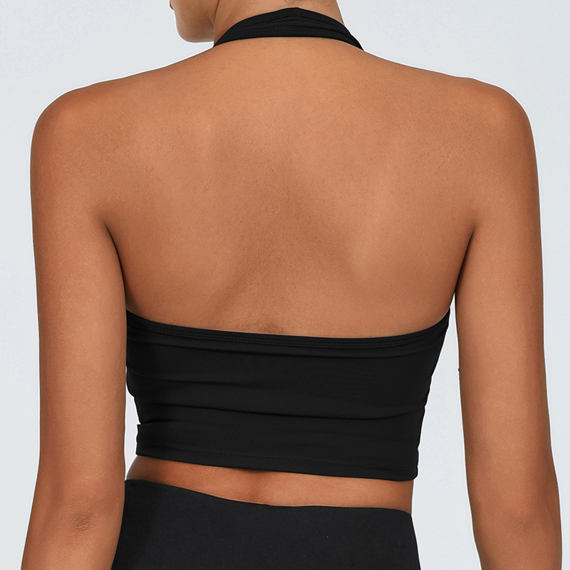 Yoga ropa interior deportiva bra colgante con cojín de pecho desnudo bra fitness entrenamiento de entrenamiento chaleco de pilates