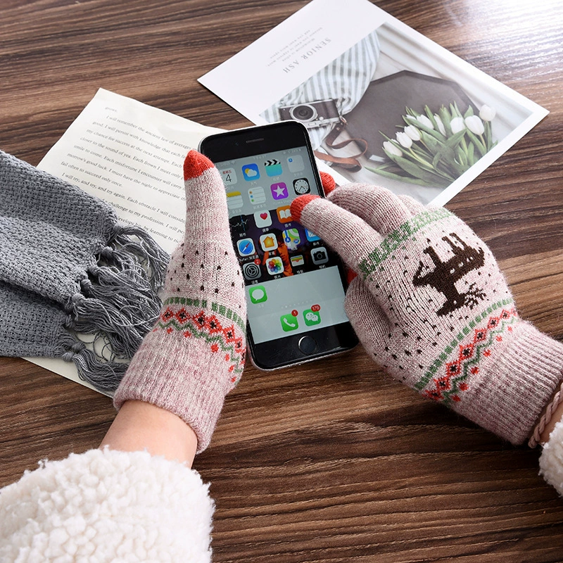 Keep warm travel knitted gloves, wholesale