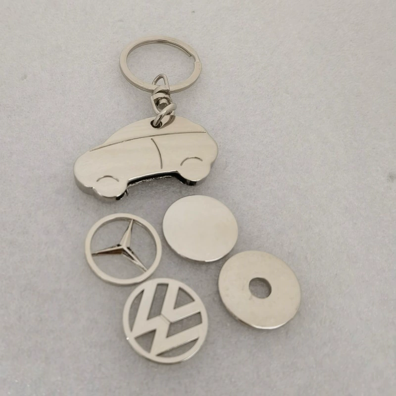 Shopping cart, token, geometric keychain, (Physicals)