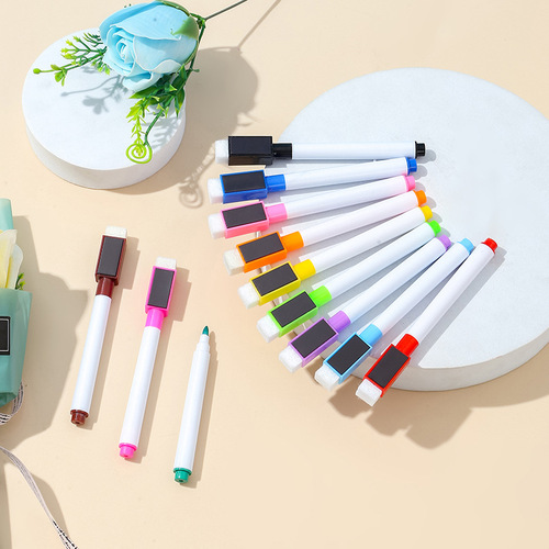 Colorful whiteboard markers for children, magnetic brush, erasable, quick-drying, baby drawing board pens, 8-color OPP set, floating pens