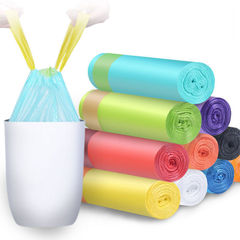 Household thickened drawstring colorful garbage bag portable automatic closing disposable kitchen garbage bag plastic bag