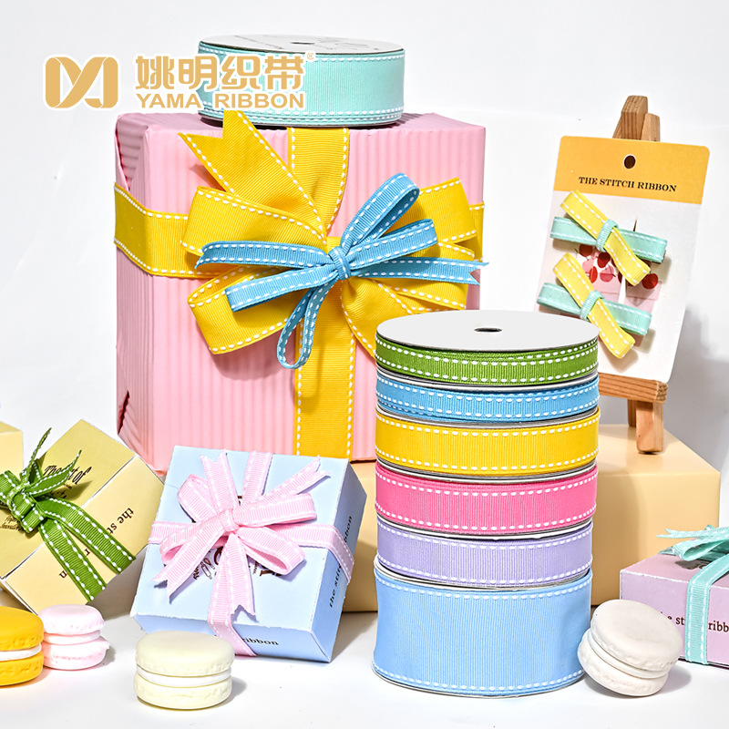 Cinta de doble cara con hilo, 49 colores, cinta para envolver regalos, decoración floral para sombreros, zapatos y ropa, cinta con hilo.