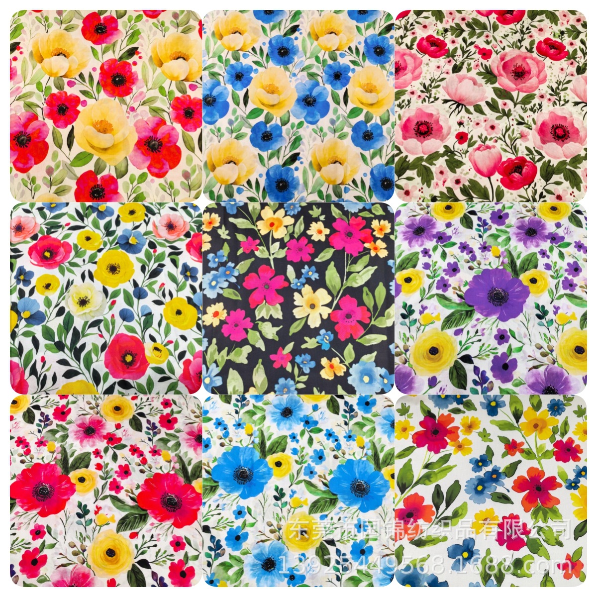 植物花卉印花布 纯棉60支仿天丝印花 炫彩亮丽印花服装玩具面料