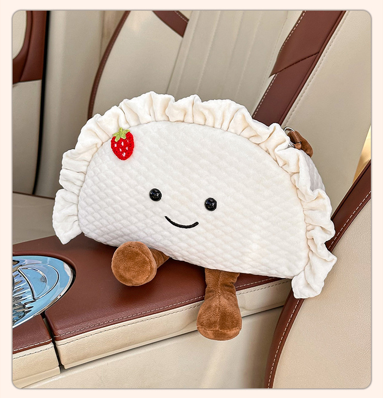 Blue Rain Cartoon Car Tissue Box Creative Dumpling-Shaped Car Tissue Hanging Bag Cute Plush Car Hanging Tissue Box